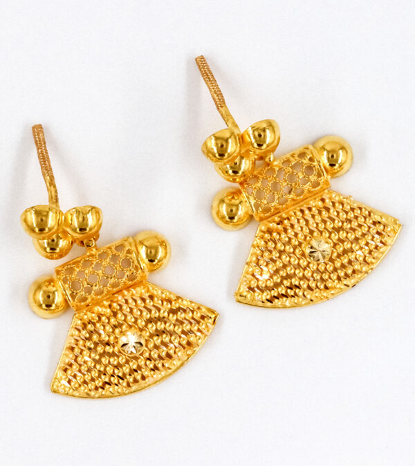 22K Fancy Bombay Gold Necklace Set with Earrings