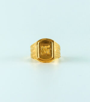 Swastik Symbol Gold Ring